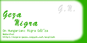 geza migra business card